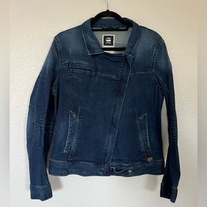 G STAR asymmetrical jean denim jacket size XL
